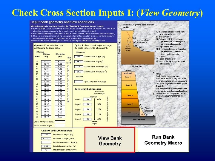 Check Cross Section Inputs I: (View Geometry) 