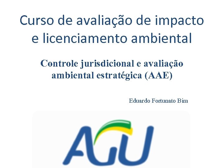 Curso de avaliação de impacto e licenciamento ambiental Controle jurisdicional e avaliação ambiental estratégica