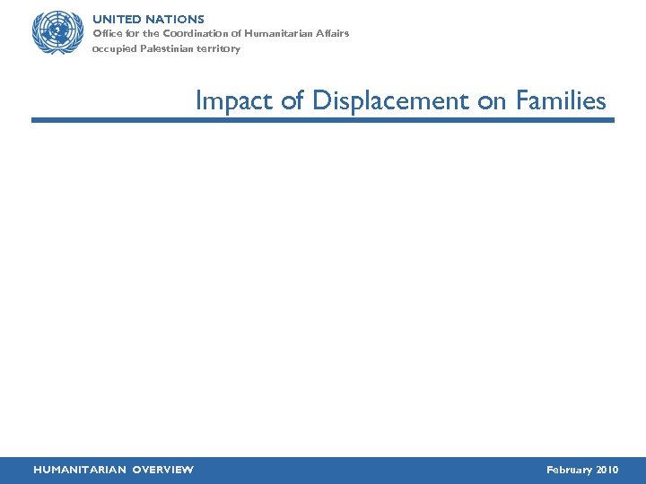 UNITED NATIONS Office for the Coordination of Humanitarian Affairs occupied Palestinian territory Impact of