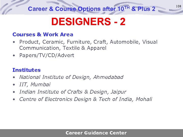 Career & Course Options after 10 TH & Plus 2 DESIGNERS - 2 Courses