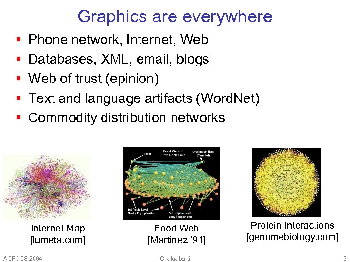 Graphics are everywhere § § § Phone network, Internet, Web Databases, XML, email, blogs