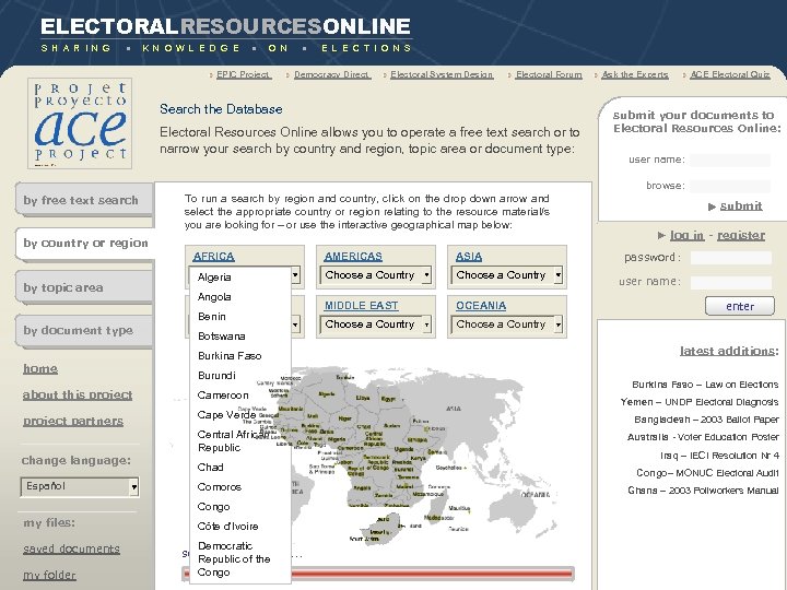 ELECTORALRESOURCESONLINE S H A R I N G ● K N O W L