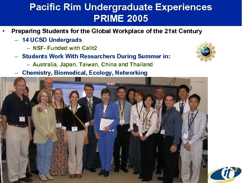 Pacific Rim Undergraduate Experiences PRIME 2005 • Preparing Students for the Global Workplace of