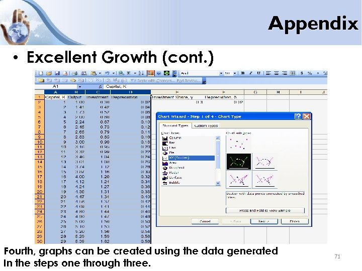 Appendix • Excellent Growth (cont. ) Fourth, graphs can be created using the data