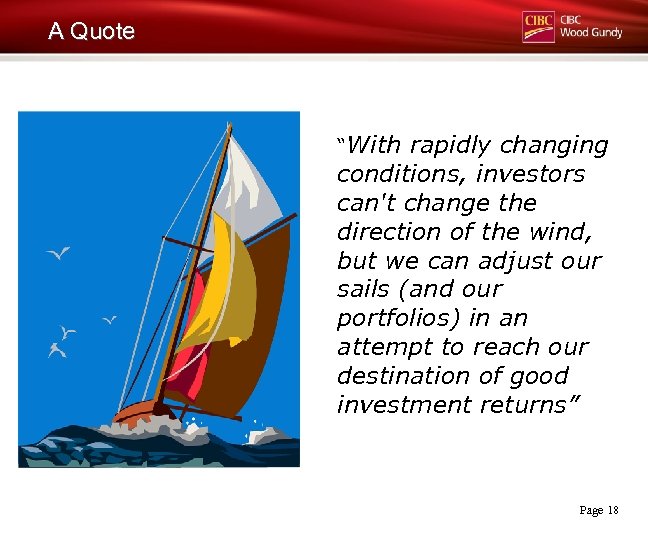 A Quote “With rapidly changing conditions, investors can't change the direction of the wind,