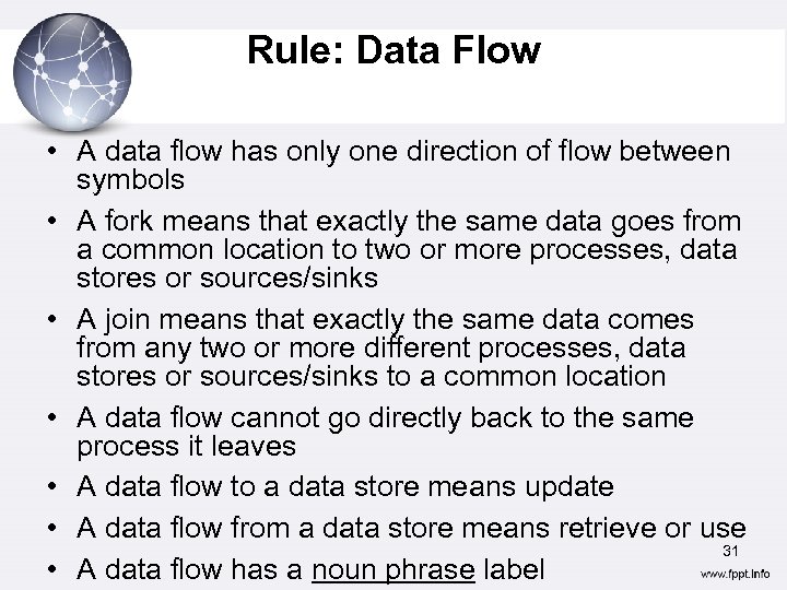 Rule: Data Flow • A data flow has only one direction of flow between