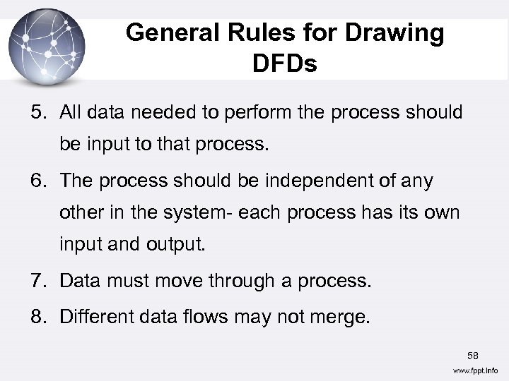General Rules for Drawing DFDs 5. All data needed to perform the process should