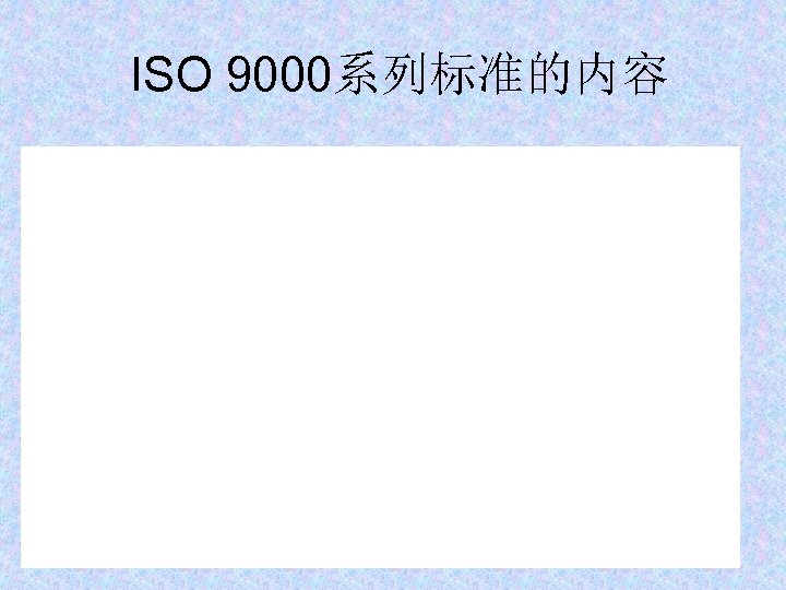ISO 9000系列标准的内容 