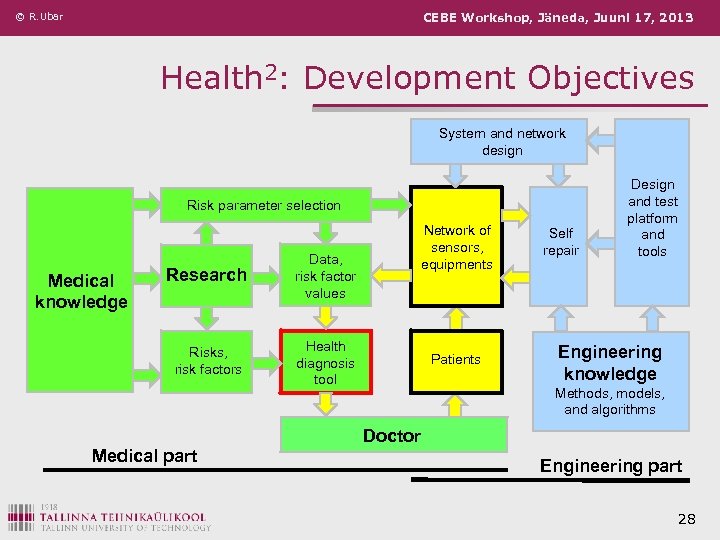 © R. Ubar CEBE Workshop, Jäneda, Juuni 17, 2013 Health 2: Development Objectives System