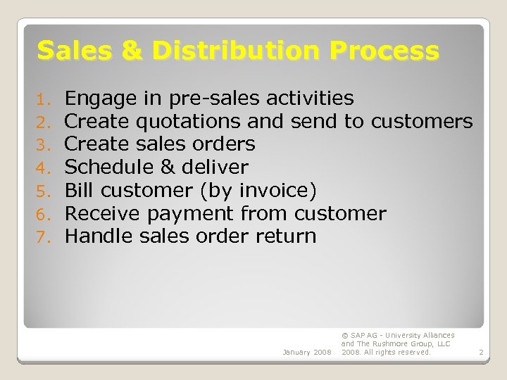 Sales Distribution Processes Egn 56 Enterprise Systems