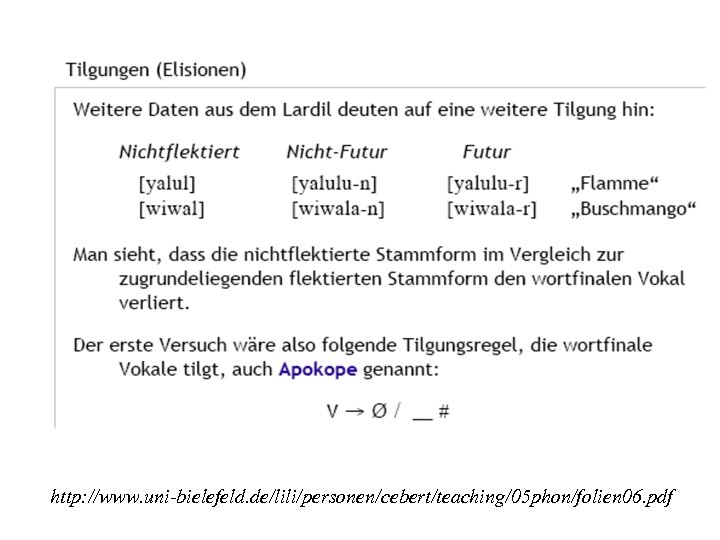 http: //www. uni-bielefeld. de/lili/personen/cebert/teaching/05 phon/folien 06. pdf 