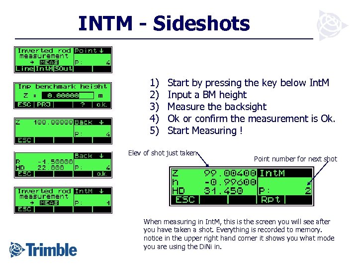 INTM - Sideshots 1) 2) 3) 4) 5) Start by pressing the key below
