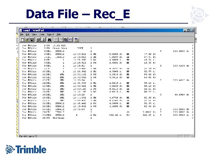 Data File – Rec_E 