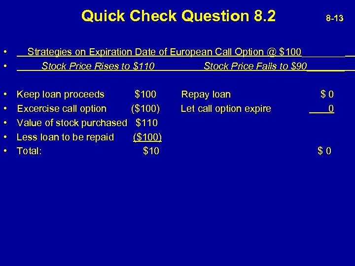  Quick Check Question 8. 2 8 -13 • Strategies on Expiration Date of