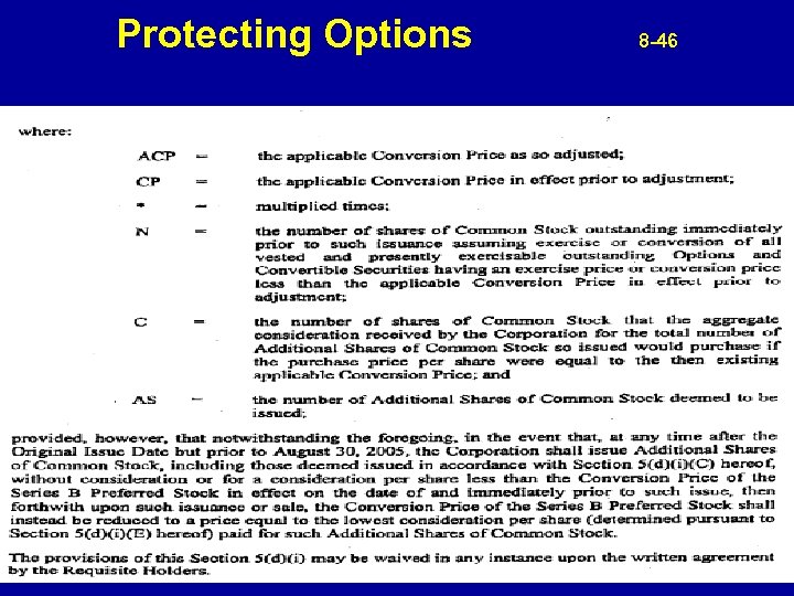 Protecting Options 8 -46 