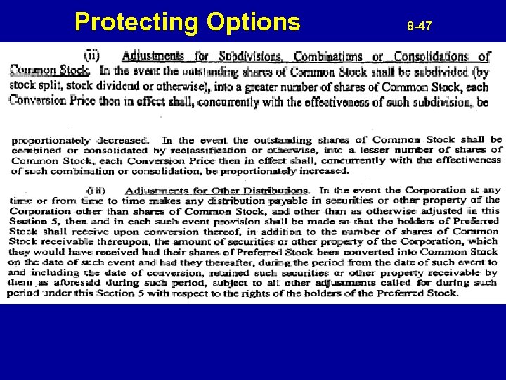 Protecting Options 8 -47 