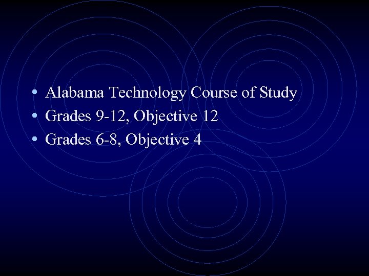  • Alabama Technology Course of Study • Grades 9 -12, Objective 12 •