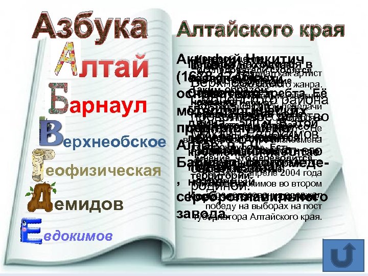 Азбука лтай Алтайского края Краевой Акинфий Никитич в Пещера центр. сходятся в. Исследователи Впереводе