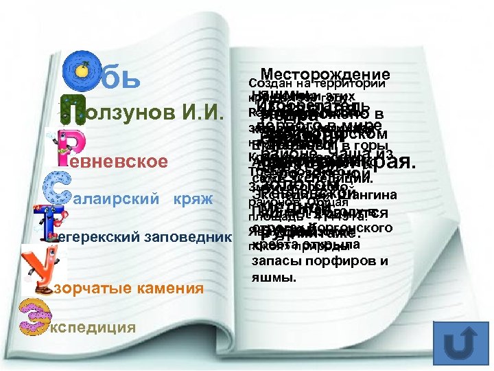 бь олзунов И. И. евневское алаирский кряж егерекский заповедник зорчатые камения кспедиция Месторождение Создан