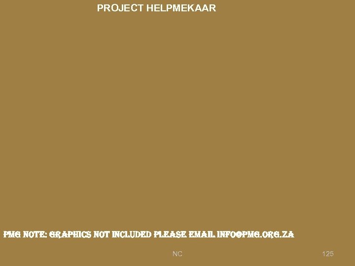 PROJECT HELPMEKAAR pmg note: graphics not included please email info@pmg. org. za NC 125