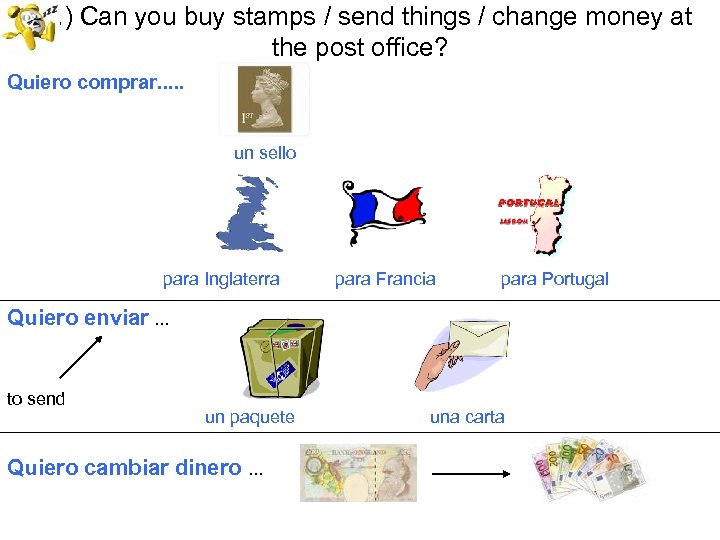 18. ) Can you buy stamps / send things / change money at the