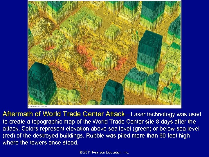 Aftermath of World Trade Center Attack—Laser technology was used to create a topographic map