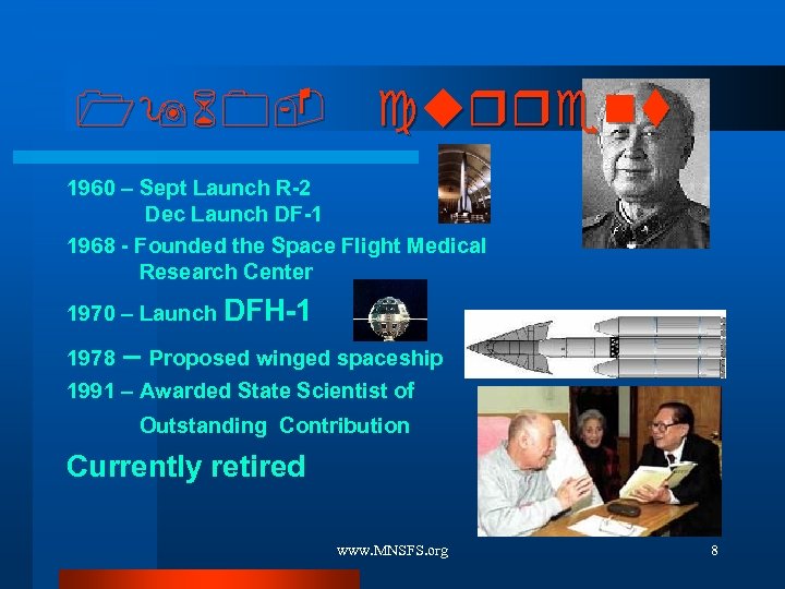 1960 - current 1960 – Sept Launch R-2 Dec Launch DF-1 1968 - Founded