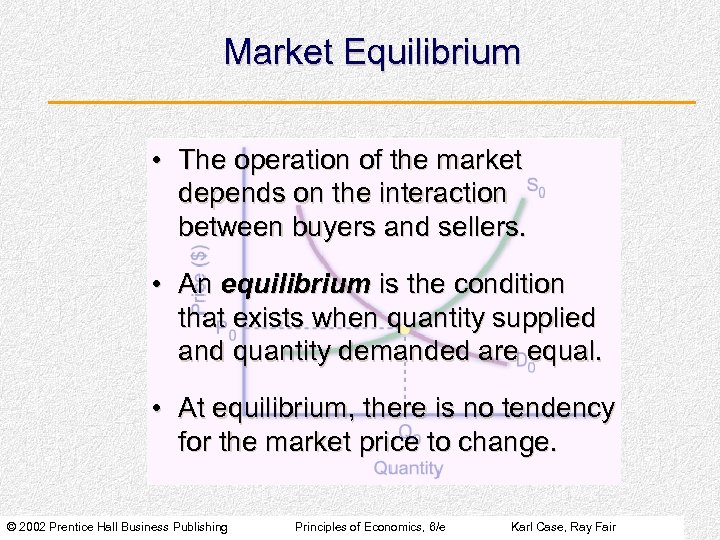 Market Equilibrium • The operation of the market depends on the interaction between buyers