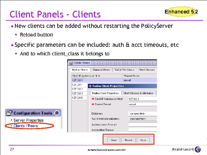 Client Panels - Clients Enhanced 5. 2 · New clients can be added without