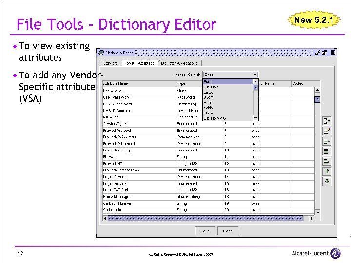 File Tools - Dictionary Editor · To view existing attributes · To add any