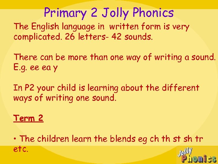 Welcome To Introduction To Jolly Phonics