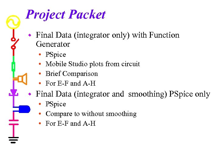 Project Packet w Final Data (integrator only) with Function Generator • • w PSpice