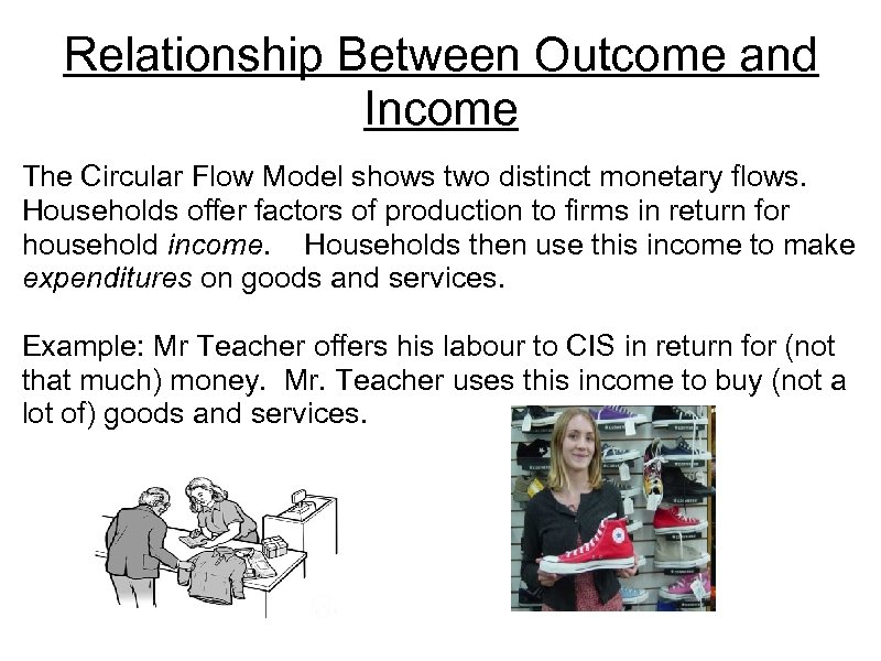 Relationship Between Outcome and Income The Circular Flow Model shows two distinct monetary flows.