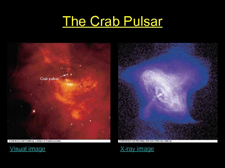 The Crab Pulsar Visual image X-ray image 
