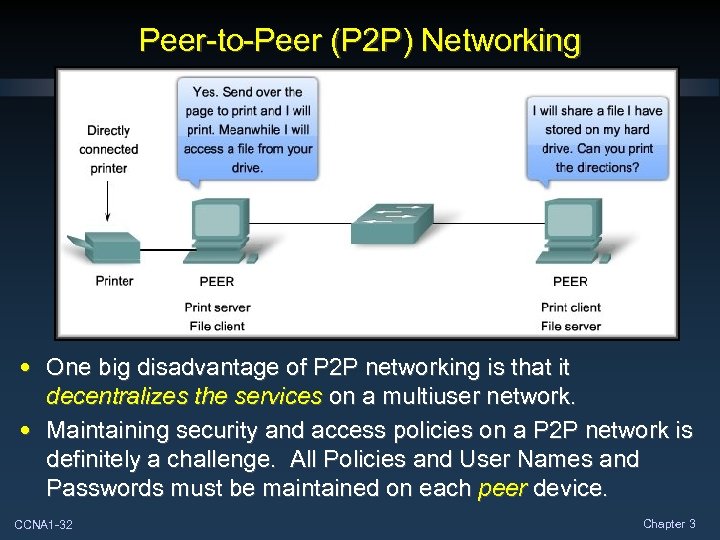 Peer-to-Peer (P 2 P) Networking • One big disadvantage of P 2 P networking