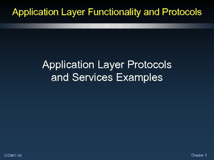 Application Layer Functionality and Protocols Application Layer Protocols and Services Examples CCNA 1 -34