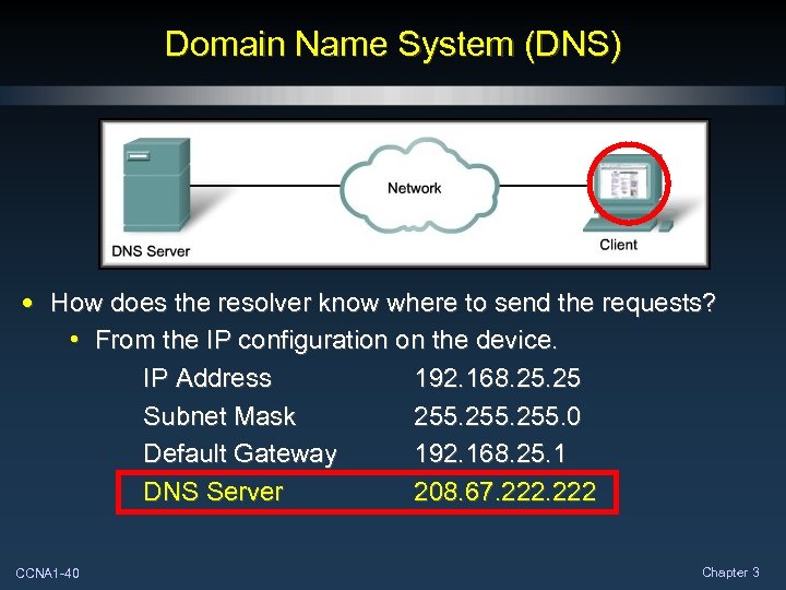 Domain Name System (DNS) • How does the resolver know where to send the