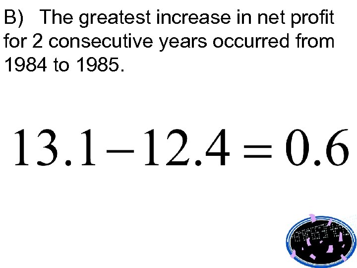 B) The greatest increase in net profit for 2 consecutive years occurred from 1984