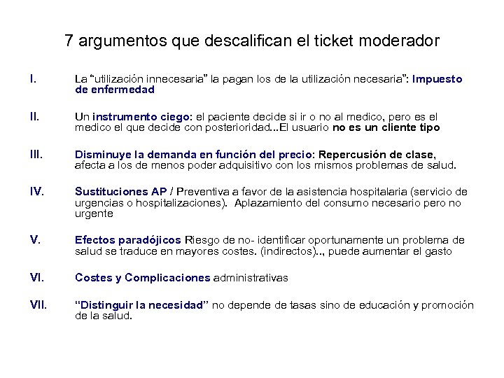 7 argumentos que descalifican el ticket moderador I. La “utilización innecesaria” la pagan los