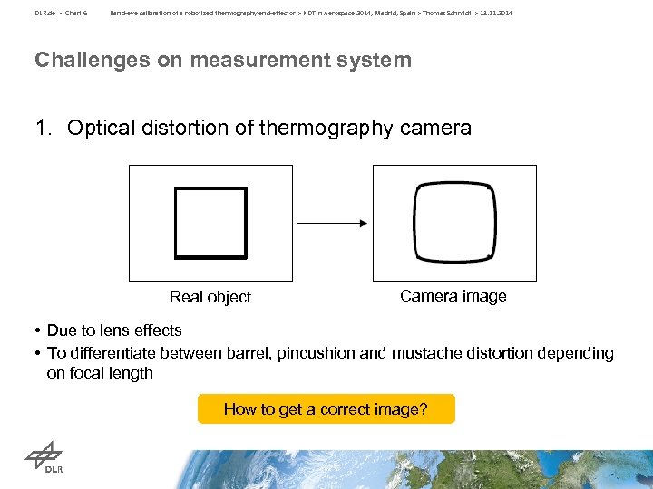 DLR. de • Chart 6 Hand-eye calibration of a robotized thermography end-effector > NDT