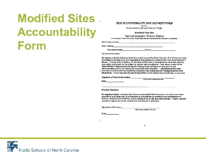 Modified Sites – Accountability Form 