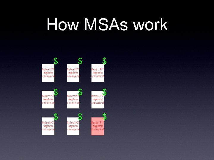 How MSAs work $ $ $ $ $ 