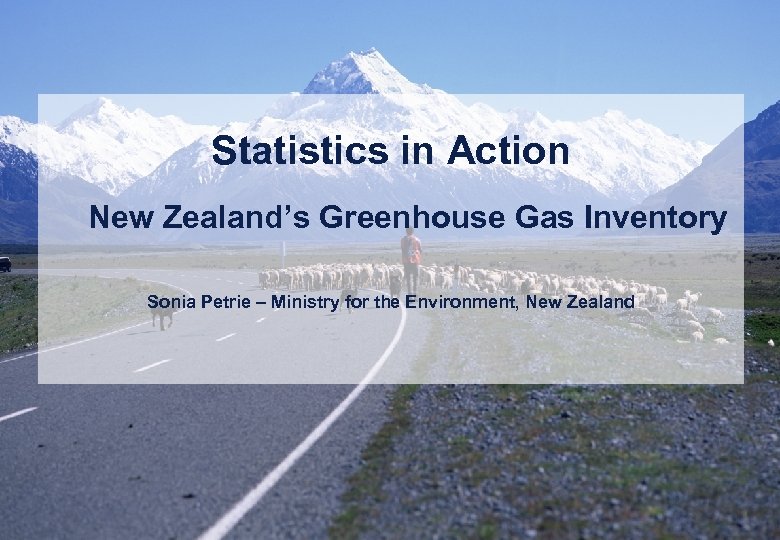 Statistics in Action New Zealand’s Greenhouse Gas Inventory Sonia Petrie – Ministry for the