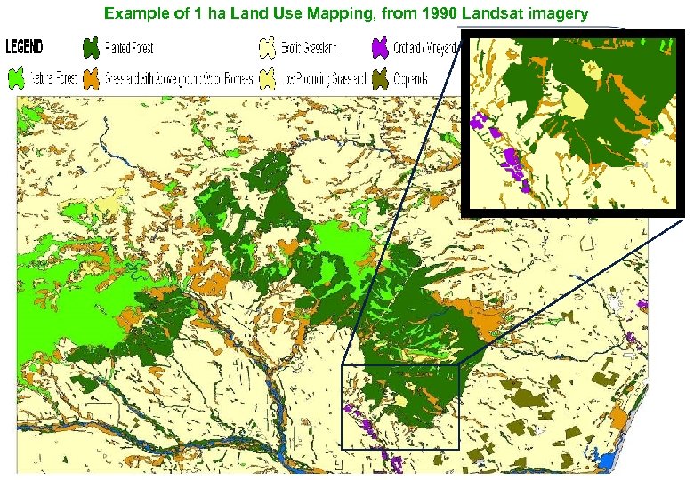 Example of 1 ha Land Use Mapping, from 1990 Landsat imagery 16 