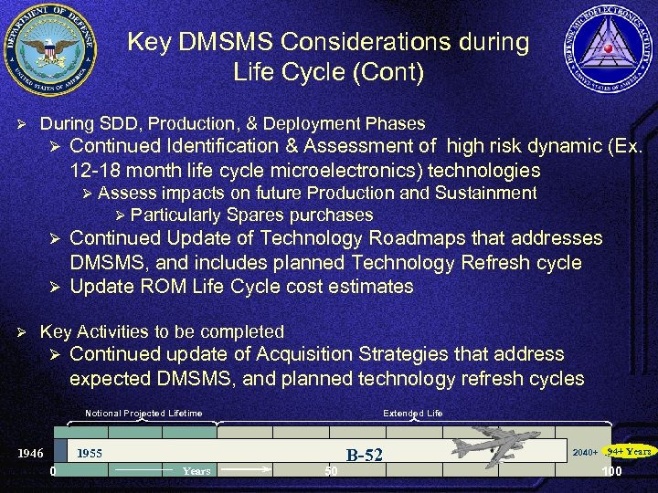 Key DMSMS Considerations during Life Cycle (Cont) Ø During SDD, Production, & Deployment Phases