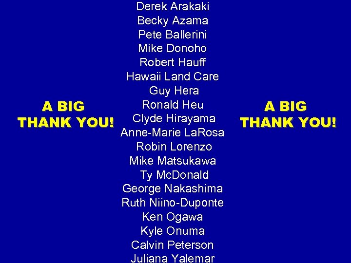 Derek Arakaki Becky Azama Pete Ballerini Mike Donoho Robert Hauff Hawaii Land Care Guy