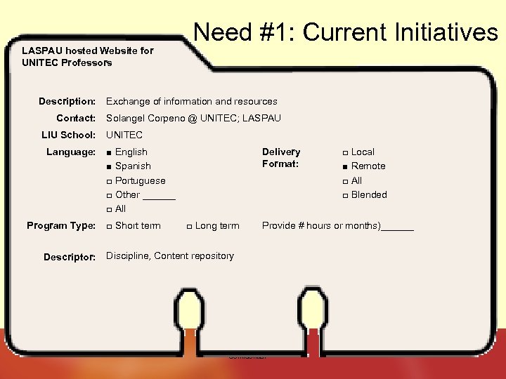 LASPAU hosted Website for UNITEC Professors Description: Contact: LIU School: Language: Program Type: Descriptor: