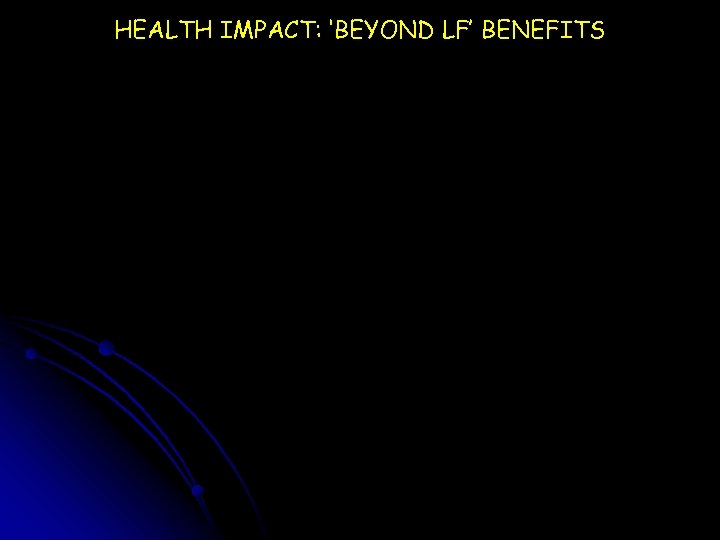 HEALTH IMPACT: ‘BEYOND LF’ BENEFITS 