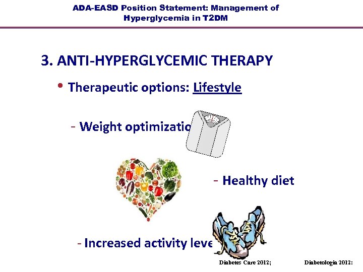 ADA-EASD Position Statement: Management of Hyperglycemia in T 2 DM 3. ANTI-HYPERGLYCEMIC THERAPY •