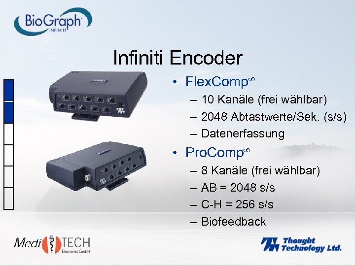 Infiniti Encoder • Flex. Comp – 10 Kanäle (frei wählbar) – 2048 Abtastwerte/Sek. (s/s)